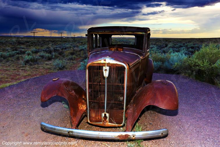 Old Wreck Route 66 Petrified Forest National Park Arizona USA