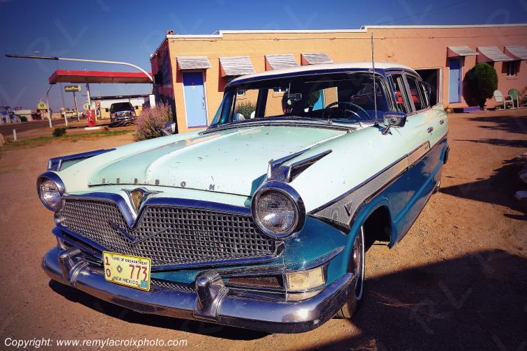 Hudson Hornet Hollywood 1957 Blue Swallow Motel Route 66 Tucumcari New Mexico USA www.remylacroixphoto.com