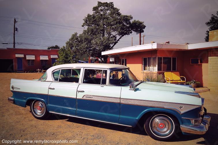 Hudson Hornet Hollywood 1957 Blue Swallow Motel Route 66 Tucumcari New Mexico USA www.remylacroixphoto.com