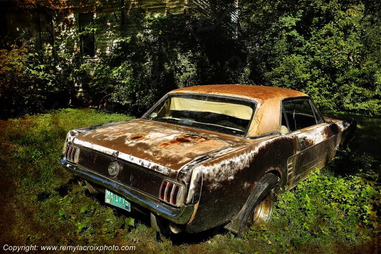 Ford Mustang 1966 wreck Minnesota USA www.remylacroixphoto.com