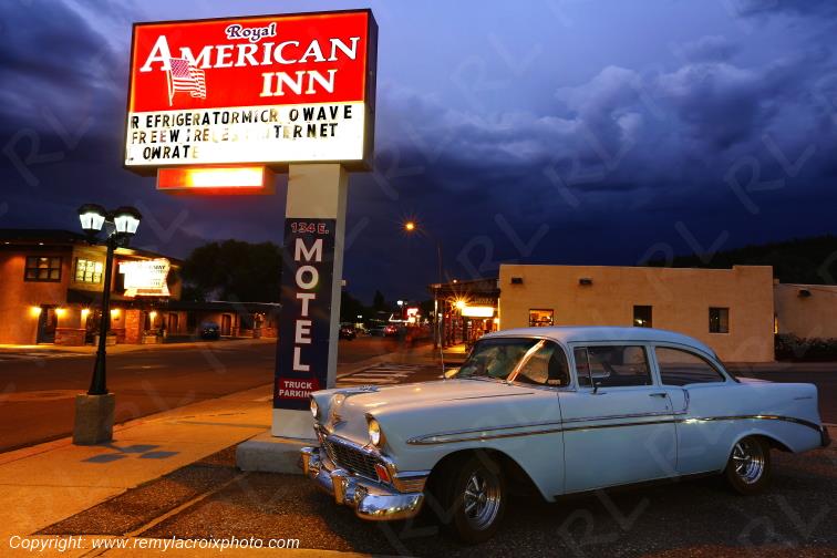 Chevrolet Bel Air Coupe 1956 Route 66 Royal American Motel Williams Arizona USA www.remylacroixphoto.com
