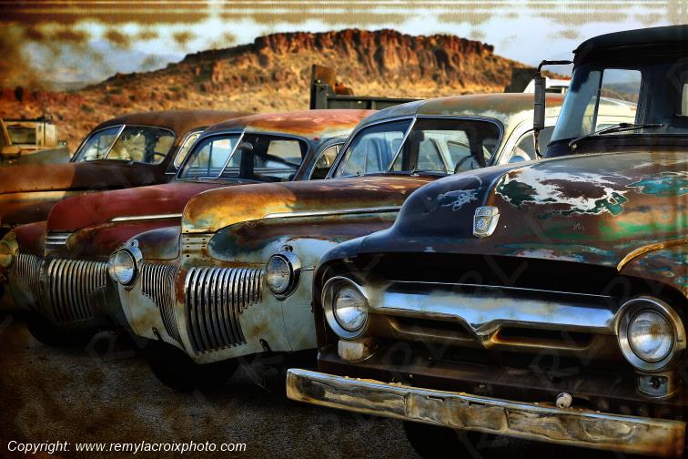 Route 66 1956 Ford F100 1941 DeSoto Deluxe & Custom Kingman Arizona USA www.remylacroixphoto.com