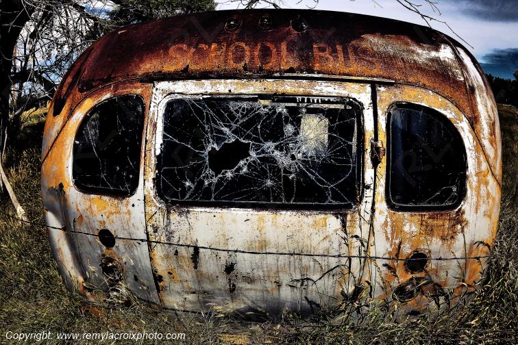 Chevrolet school bus 1957 Wreck South Dakota USA www.remylacroixphoto.com