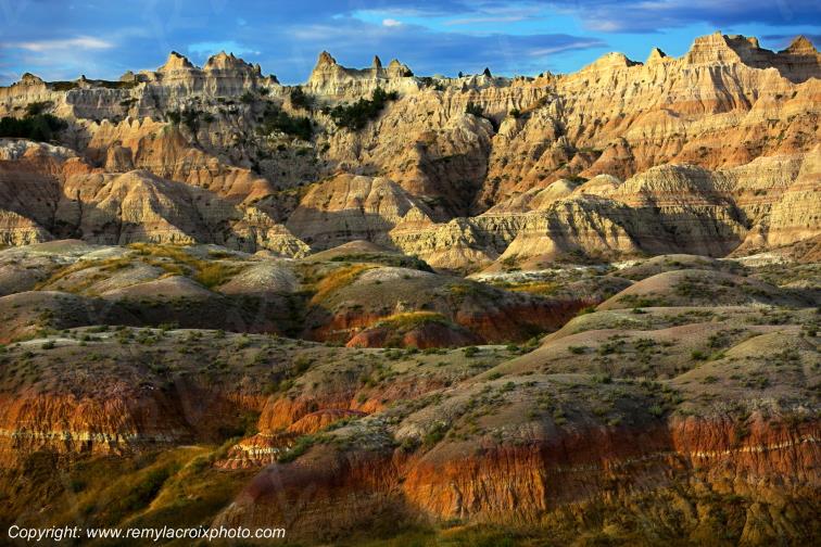 Yellow Mounds Badlands National Park South Dakota USA