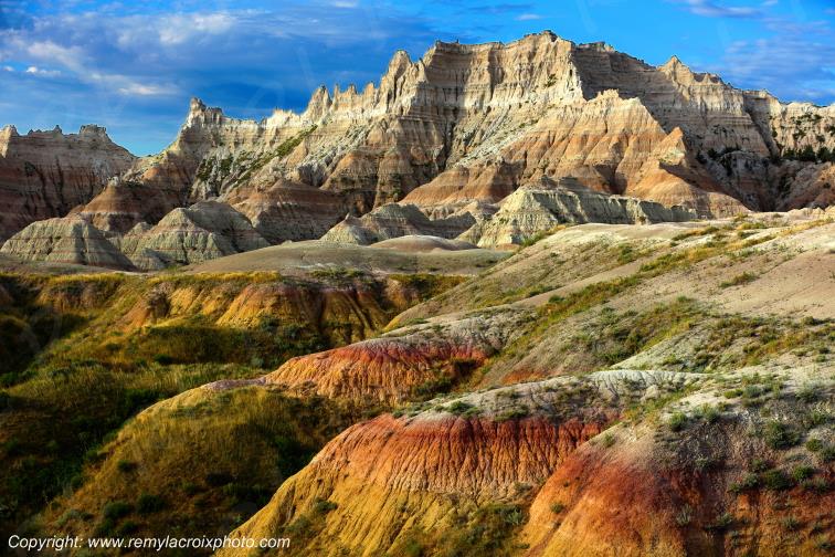 Yellow Mounds Badlands National Park South Dakota USA