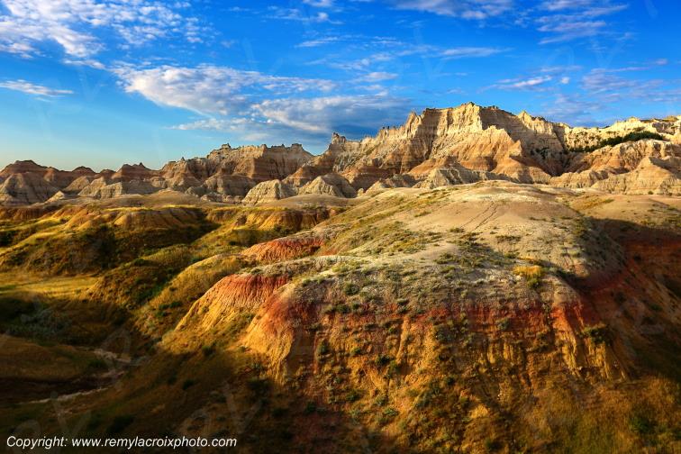 Yellow Mounds Badlands National Park South Dakota USA