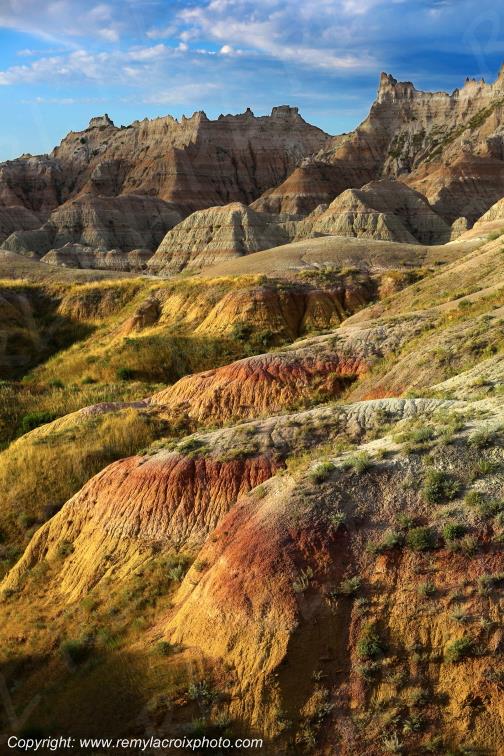 Yellow Mounds Badlands National Park South Dakota USA