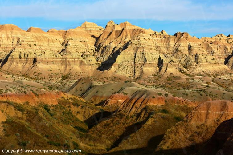 Yellow Mounds Badlands National Park South Dakota USA