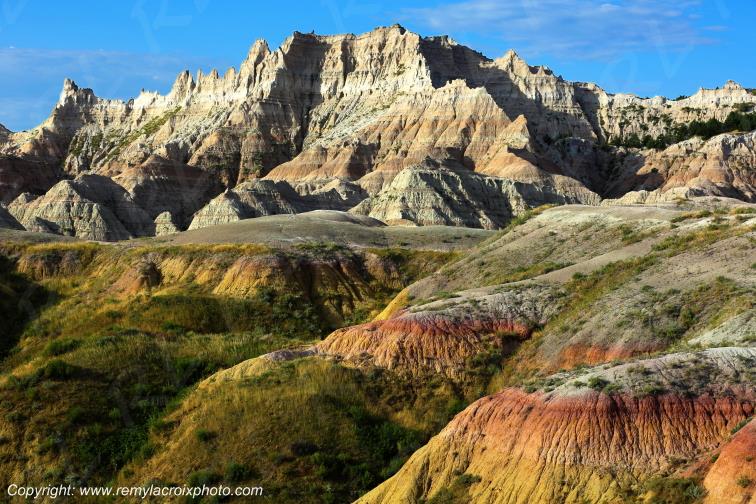 Yellow Mounds Badlands National Park South Dakota USA