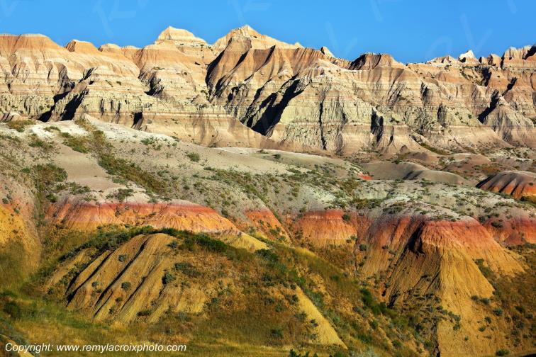 Yellow Mounds Badlands National Park South Dakota USA